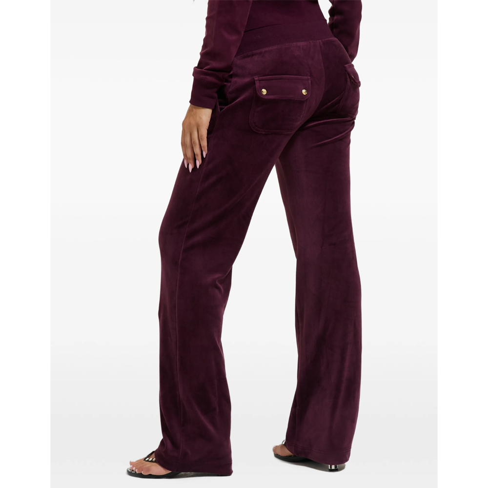 JUICY COUTURE Straight Leg Trackpant With Pockets Γυναικείο Βελούδινο Παντελόνι Φόρμας - 2