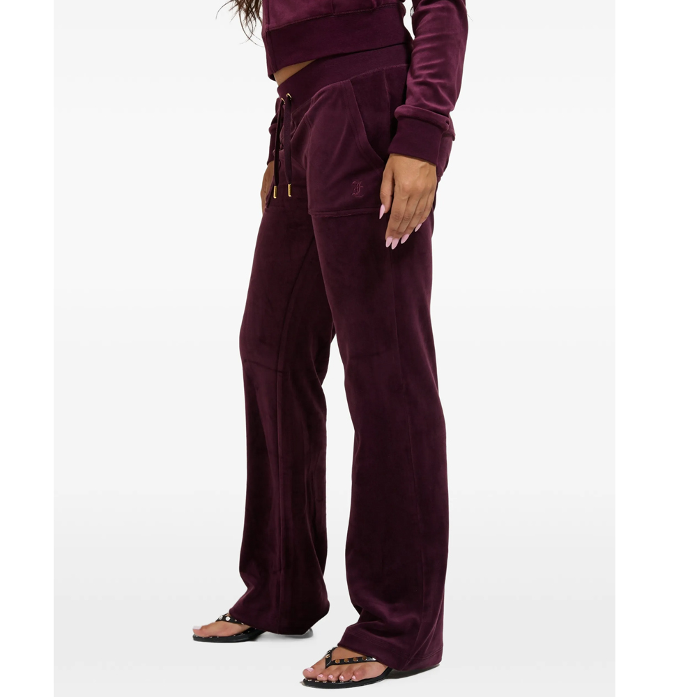 JUICY COUTURE Straight Leg Trackpant With Pockets Γυναικείο Βελούδινο Παντελόνι Φόρμας - 3
