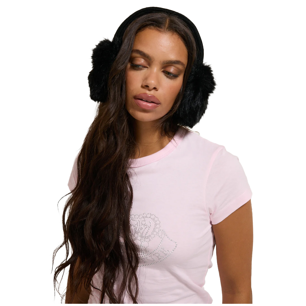 JUICY COUTURE Faux Fur Earmuffs Accessory Γυναικεία Προστατευτικά Αυτιών - Μαύρο