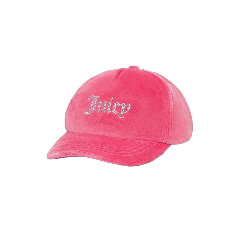 JUICY COUTURE Veronica Velour & Diamante Baseball Cap Γυναικείο Καπέλο  - Ροζ