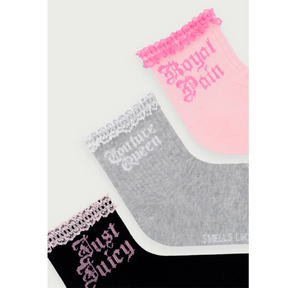 JUICY COUTURE Slogan Socks 3 Pack Γυναικείες Κάλτσες - 3