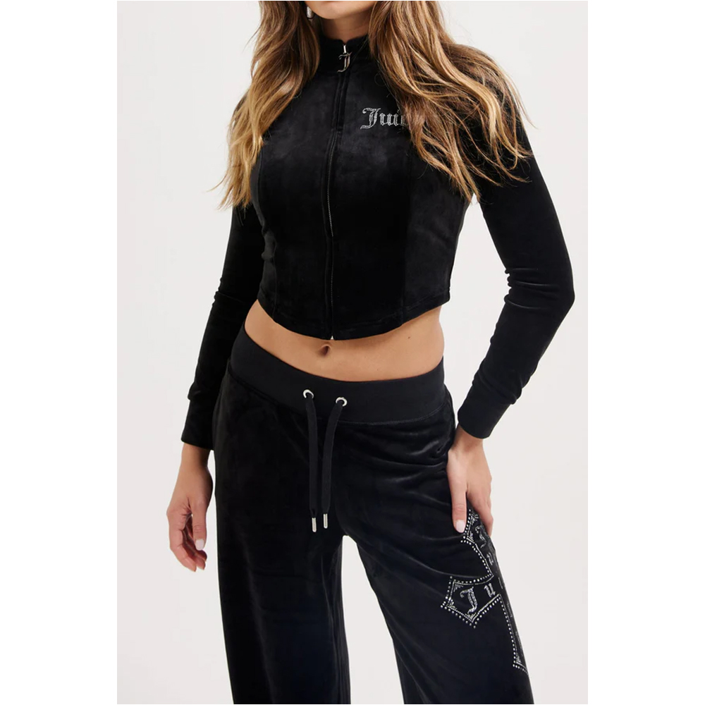 JUICY COUTURE Jerry Juicy Diamante Cross Velour Trackpant Γυναικείο Παντελόνι Φόρμας - 2