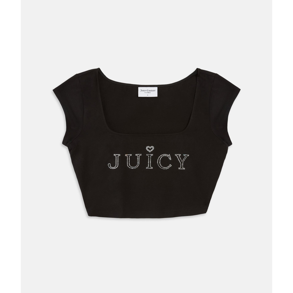 JUICY COUTURE Regal Square Neck Cropped Tee Γυναικείο Crop Top - 4