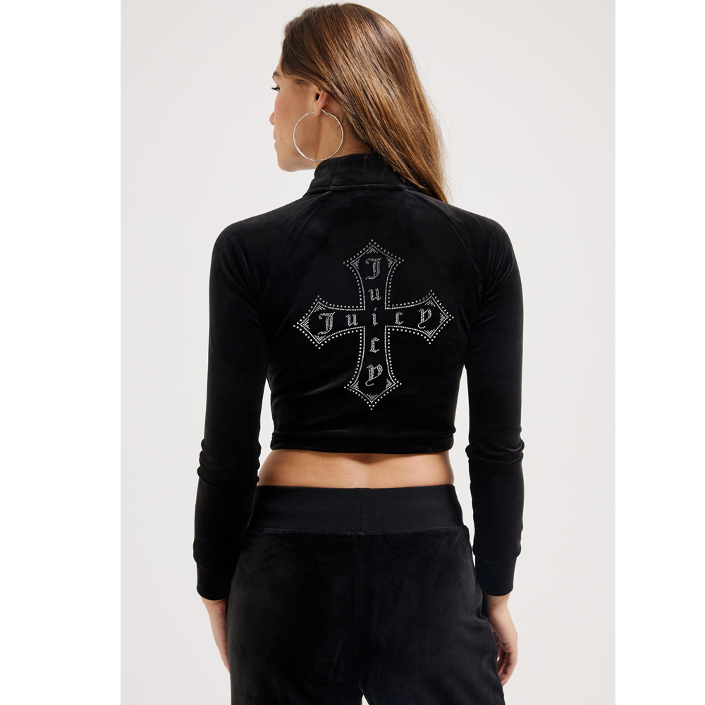 JUICY COUTURE Cross Morgan Track Top Γυναικεία Βελούδινη Ζακέτα - 2