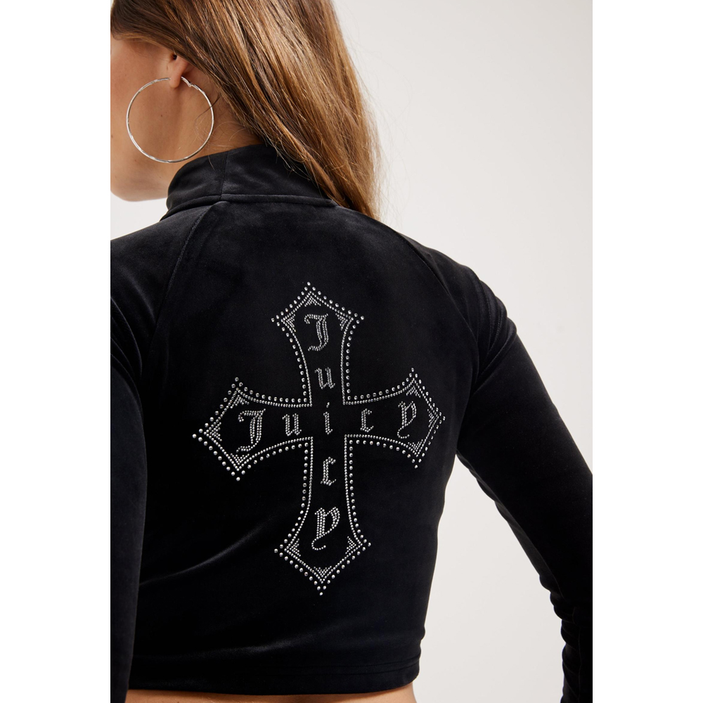 JUICY COUTURE Cross Morgan Track Top Γυναικεία Βελούδινη Ζακέτα - 4