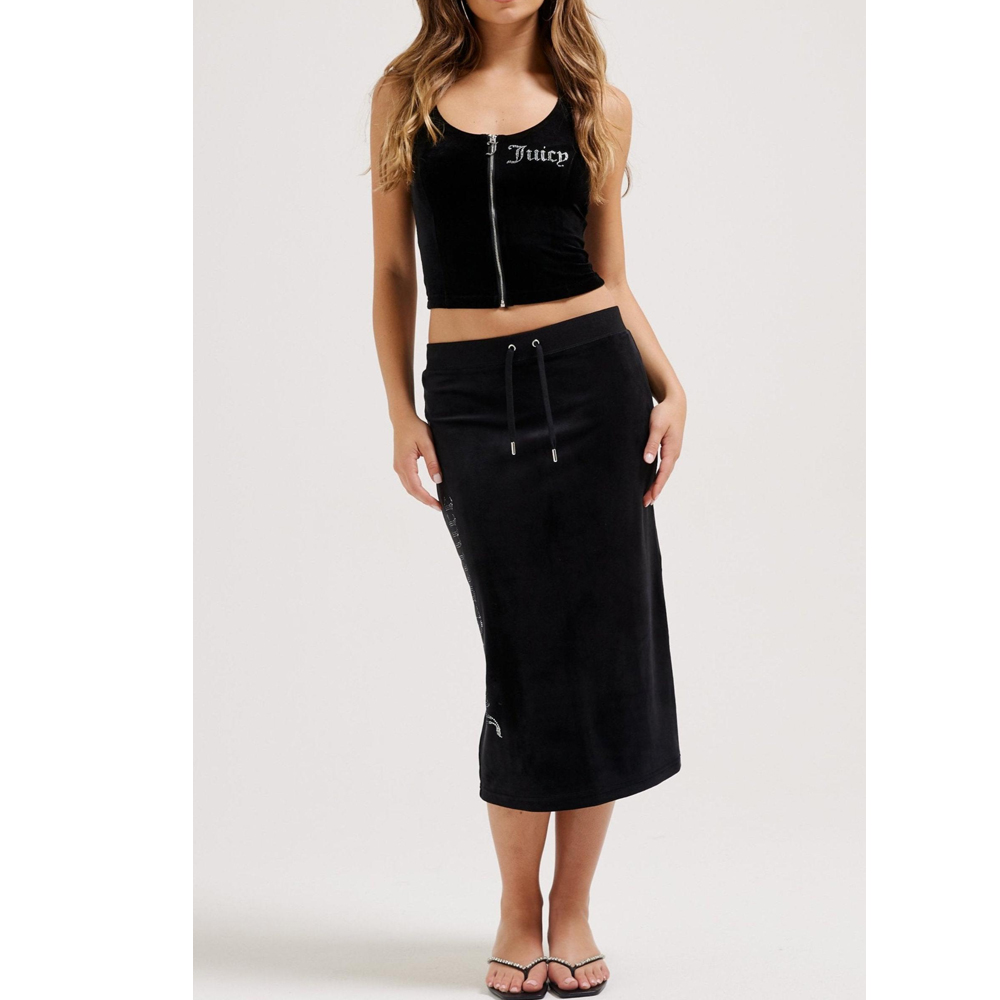 JUICY COUTURE Classic Velour Diane Zip Up Halter Neck Top Γυναικείο ΒελούδινοΤοπ - 5