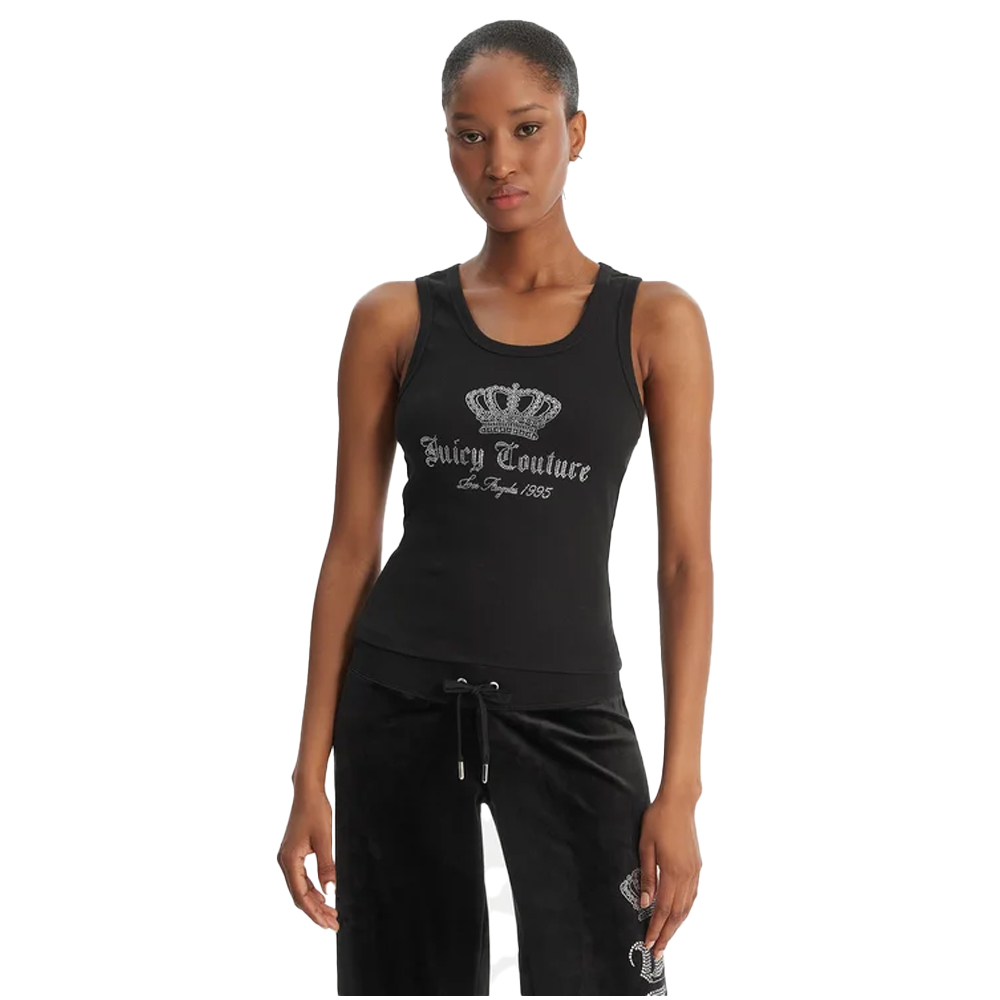 JUICY COUTURE Gothic Crown Vest Γυναικείο Αμάνικο T-Shirt - Μαύρο