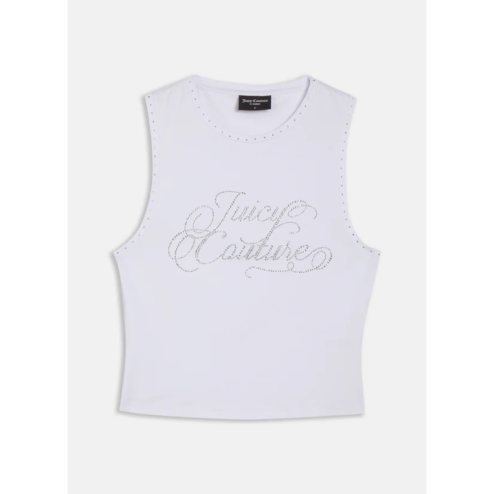 JUICY COUTURE Blaine Juicy Script Tank White Γυναικείο Αμάνικο Μπλουζάκι - 5