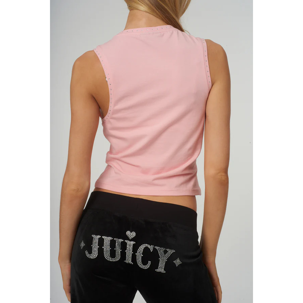 JUICY COUTURE Blaine Juicy Script Tank Candy Pink Γυναικείο Αμάνικο Μπλουζάκι - 2