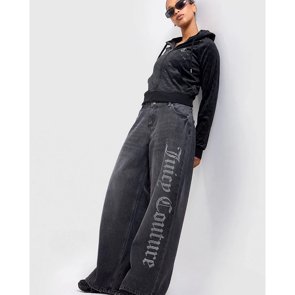 JUICY COUTURE Diamante Wide Leg Jean  Γυναικείο Τζιν Παντελόνι - 4
