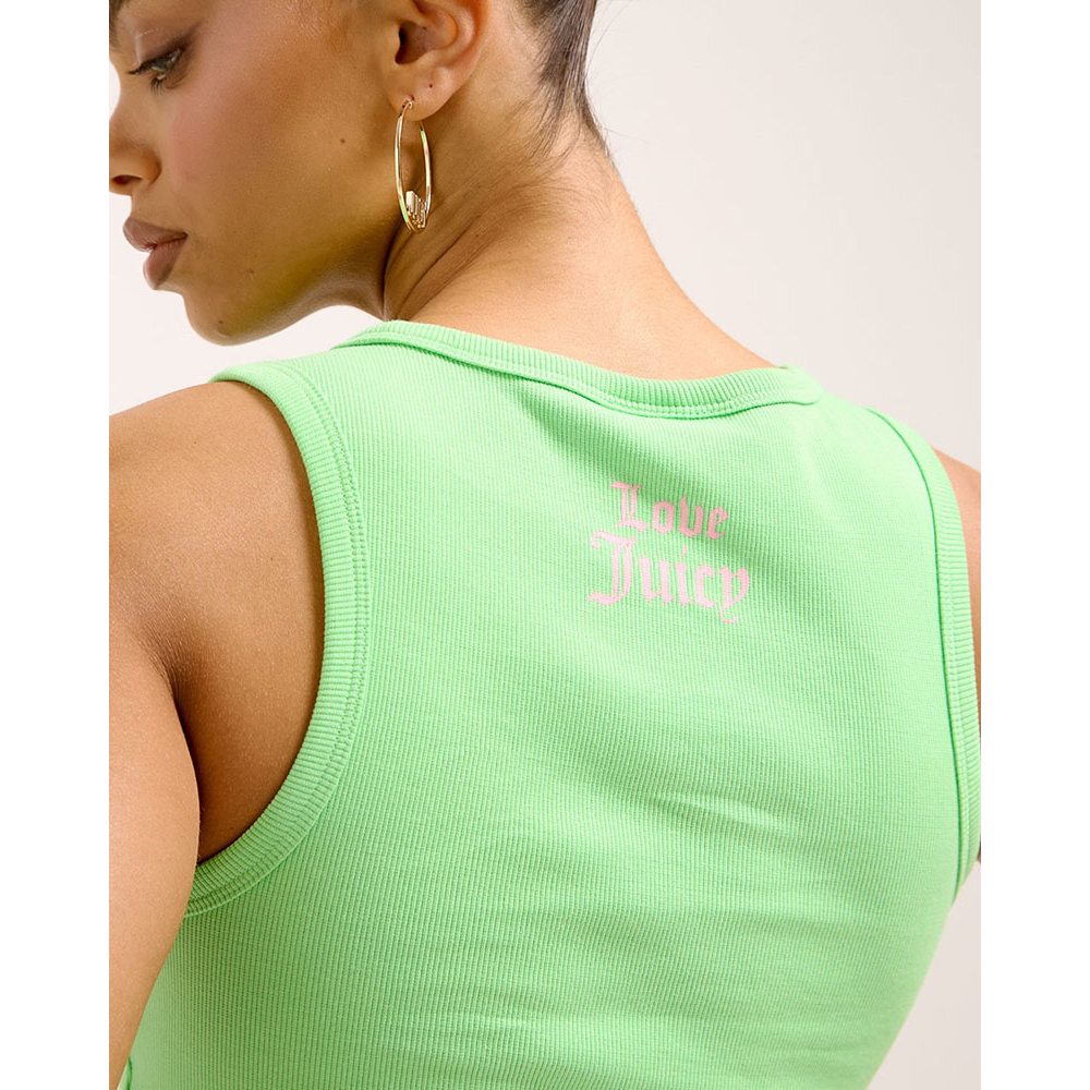 JUICY COUTURE Scoop Neck Vest With Printed Heritage Γυναικείο Αμάνικο T-Shirt  - 3
