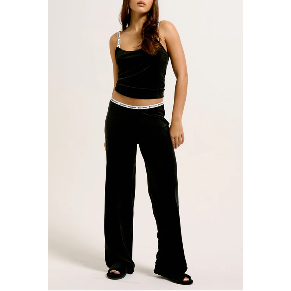 JUICY COUTURE Ribbed Velour Wide Leg Trouser Γυναικείο Παντελόνι Φόρμας  - 3