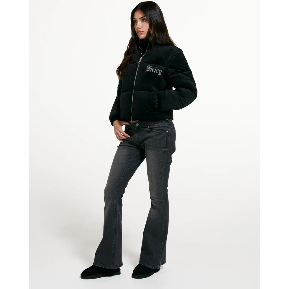JUICY COUTURE Woven Velour Puffer Jacket Γυναικείο Μπουφάν - 3