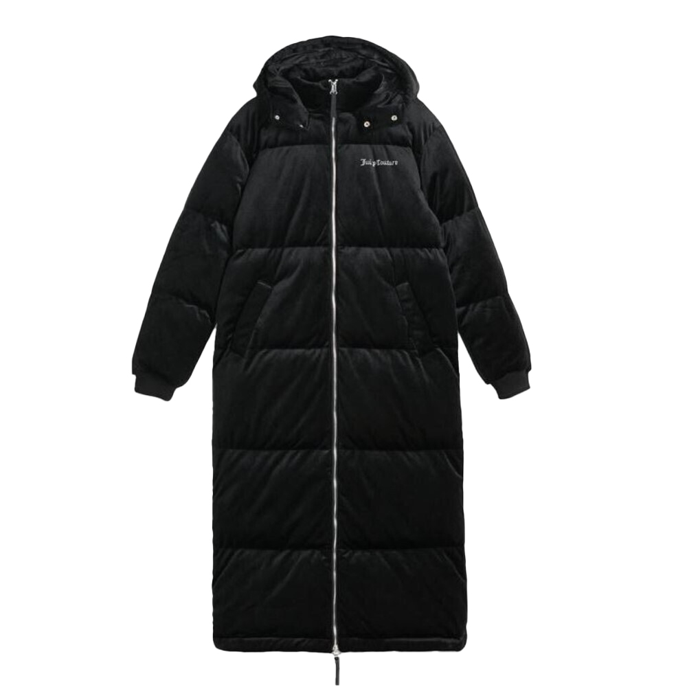 JUICY COUTURE Century Velour Longline Puffa Jacket Γυναικείο Μπουφάν - Μαύρο