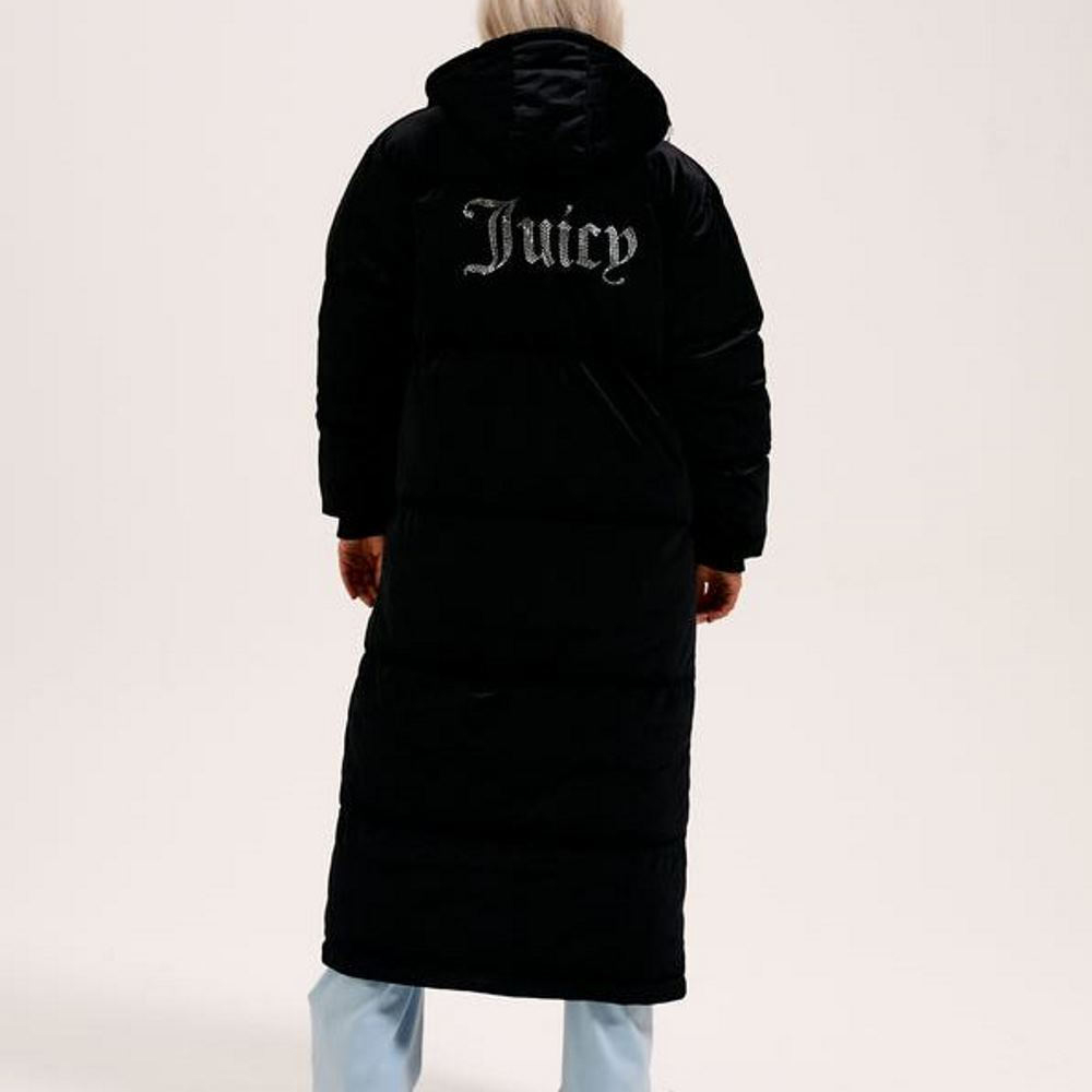 JUICY COUTURE Century Velour Longline Puffa Jacket Γυναικείο Μπουφάν - 2