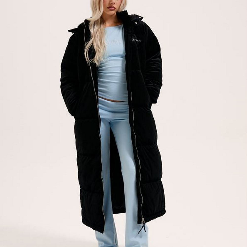 JUICY COUTURE Century Velour Longline Puffa Jacket Γυναικείο Μπουφάν - 3