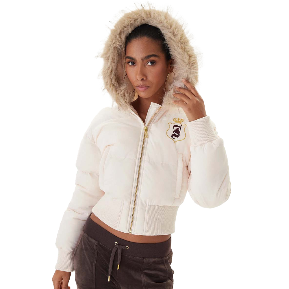 JUICY COUTURE House Of Juicy Faux Fur Puffer Jacket Γυναικείο  Μπουφάν Puffer - Ροζ