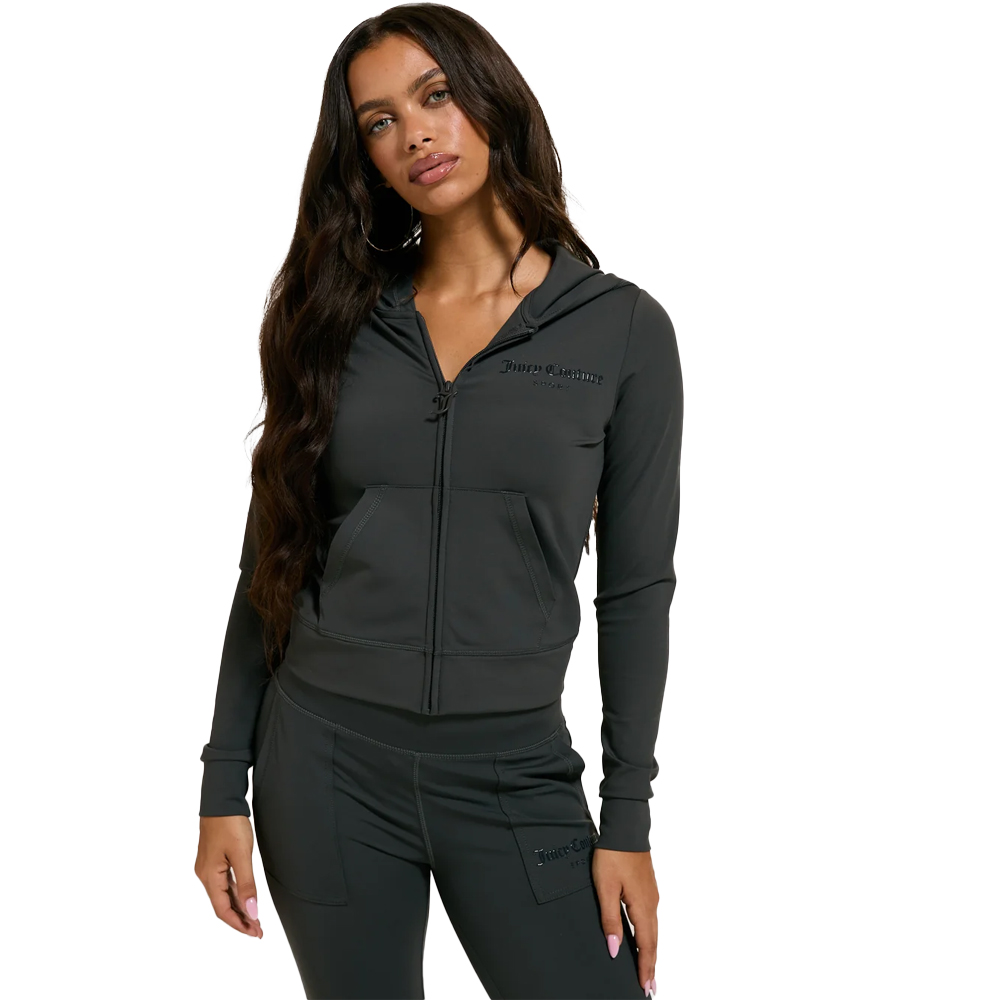 JUICY COUTURE Active Fitted Hoodie Γυναικεία Ζακέτα με κουκούλα - Γκρι