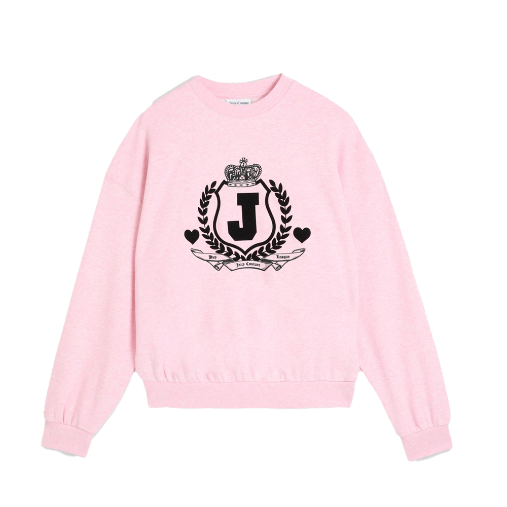 JUICY COUTURE Venice Crest Loopback Fleece Sweatshirt Γυναικεία Μπλούζα - Ροζ