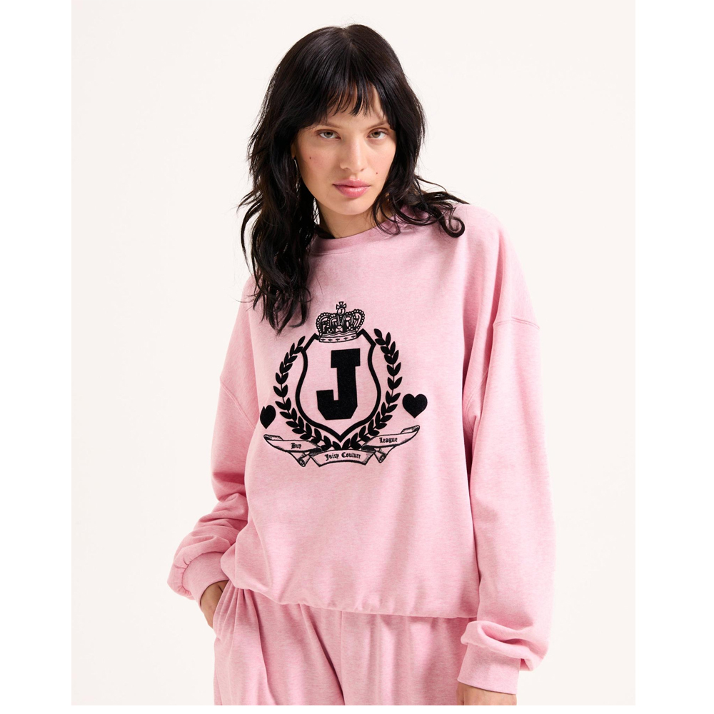 JUICY COUTURE Venice Crest Loopback Fleece Sweatshirt Γυναικεία Μπλούζα - 3