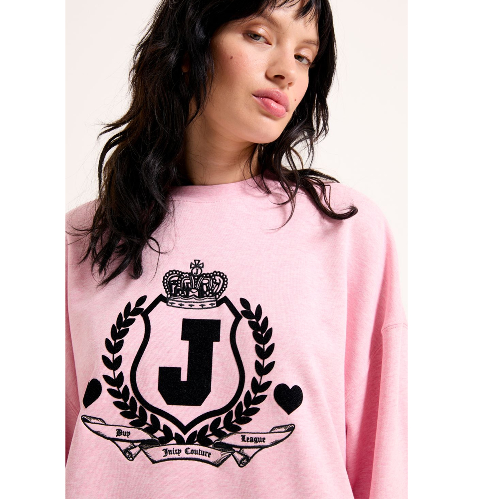 JUICY COUTURE Venice Crest Loopback Fleece Sweatshirt Γυναικεία Μπλούζα - 4