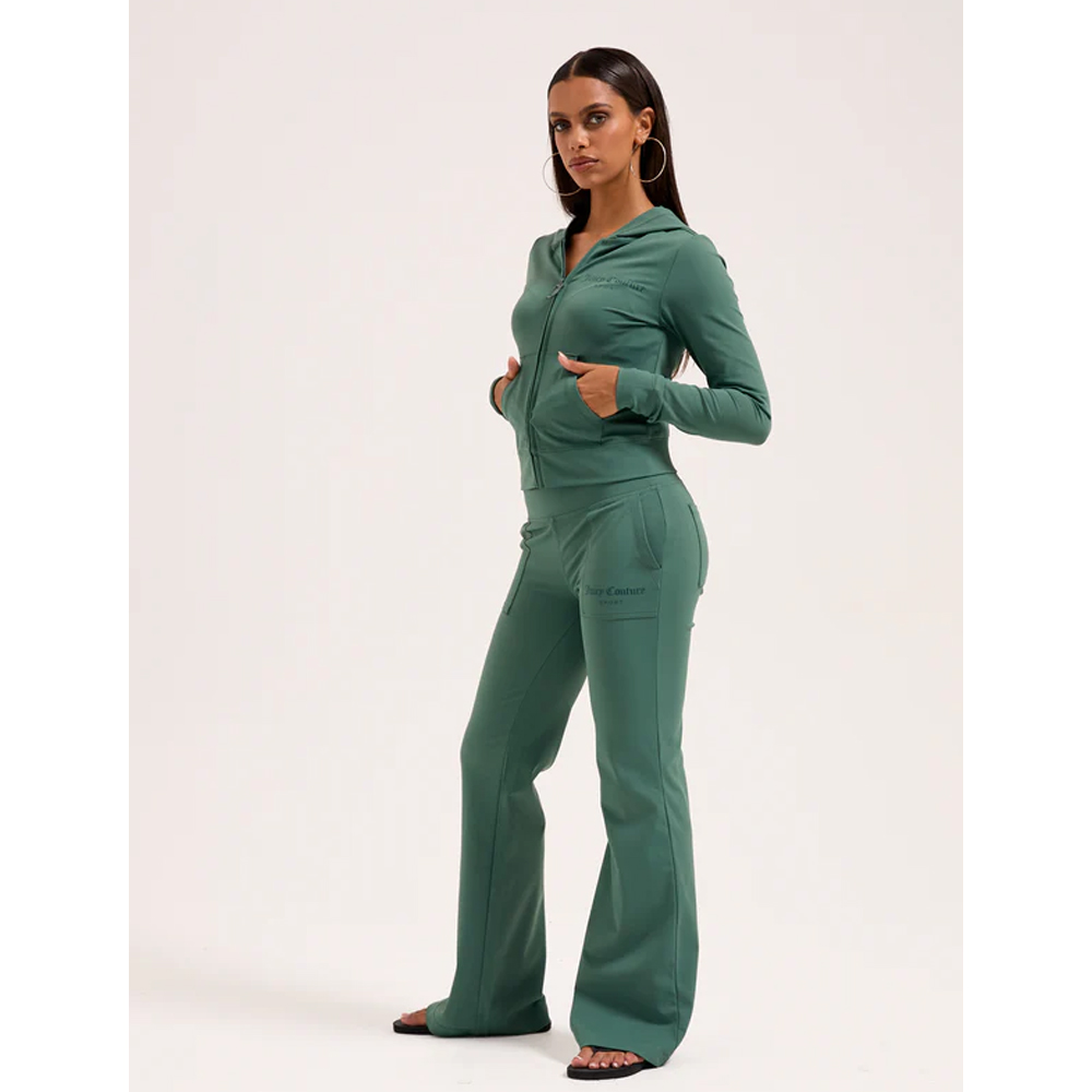 JUICY COUTURE Ennis Activewear Peached Interlock Fitted Hoodie Γυναικεία Ζακέτα με κουκούλα - 4