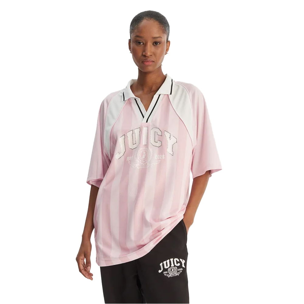 JUICY COUTURE Polo Juicy Football Γυναικεία Μπλούζα Πόλο - Ροζ