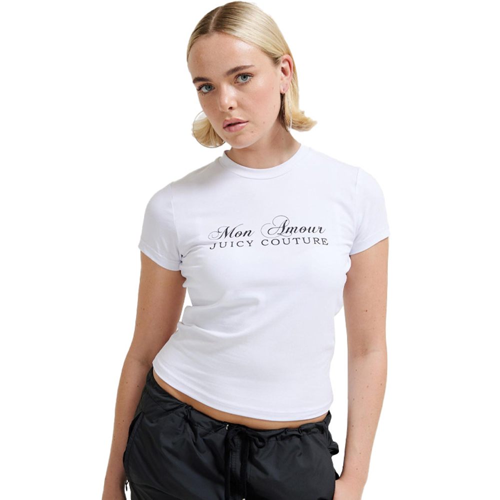 JUICY COUTURE Mon Amour Fitted Tee Γυναικείο T-Shirt - Λευκό