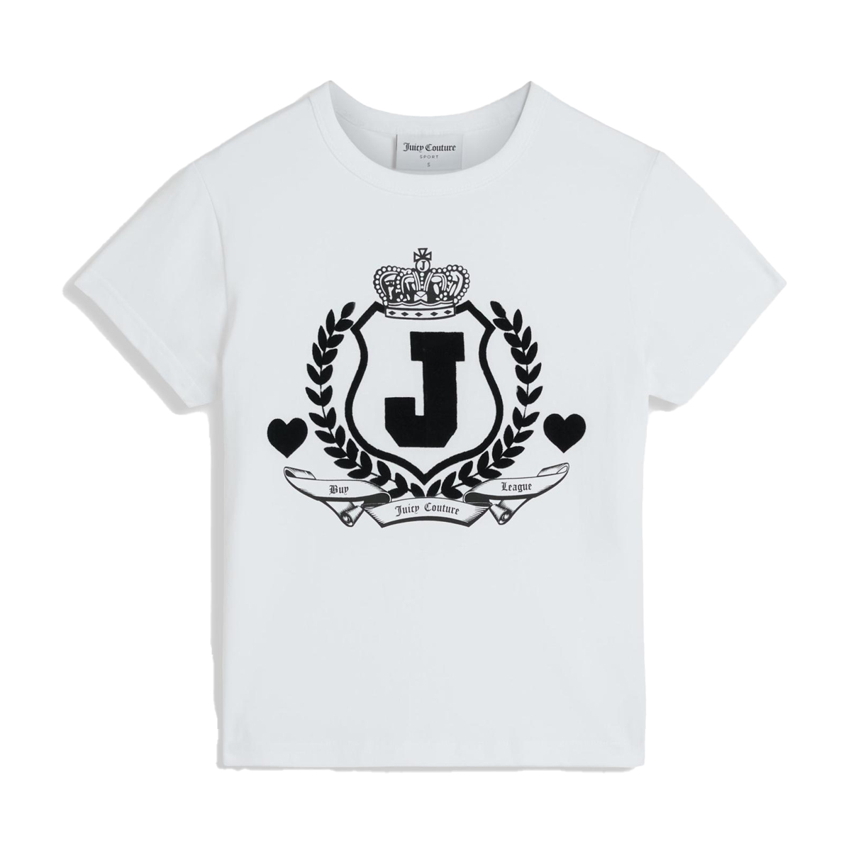 JUICY COUTURE Flocked Crest Fitted Tshirt Γυναικείο T-Shirt - Λευκό