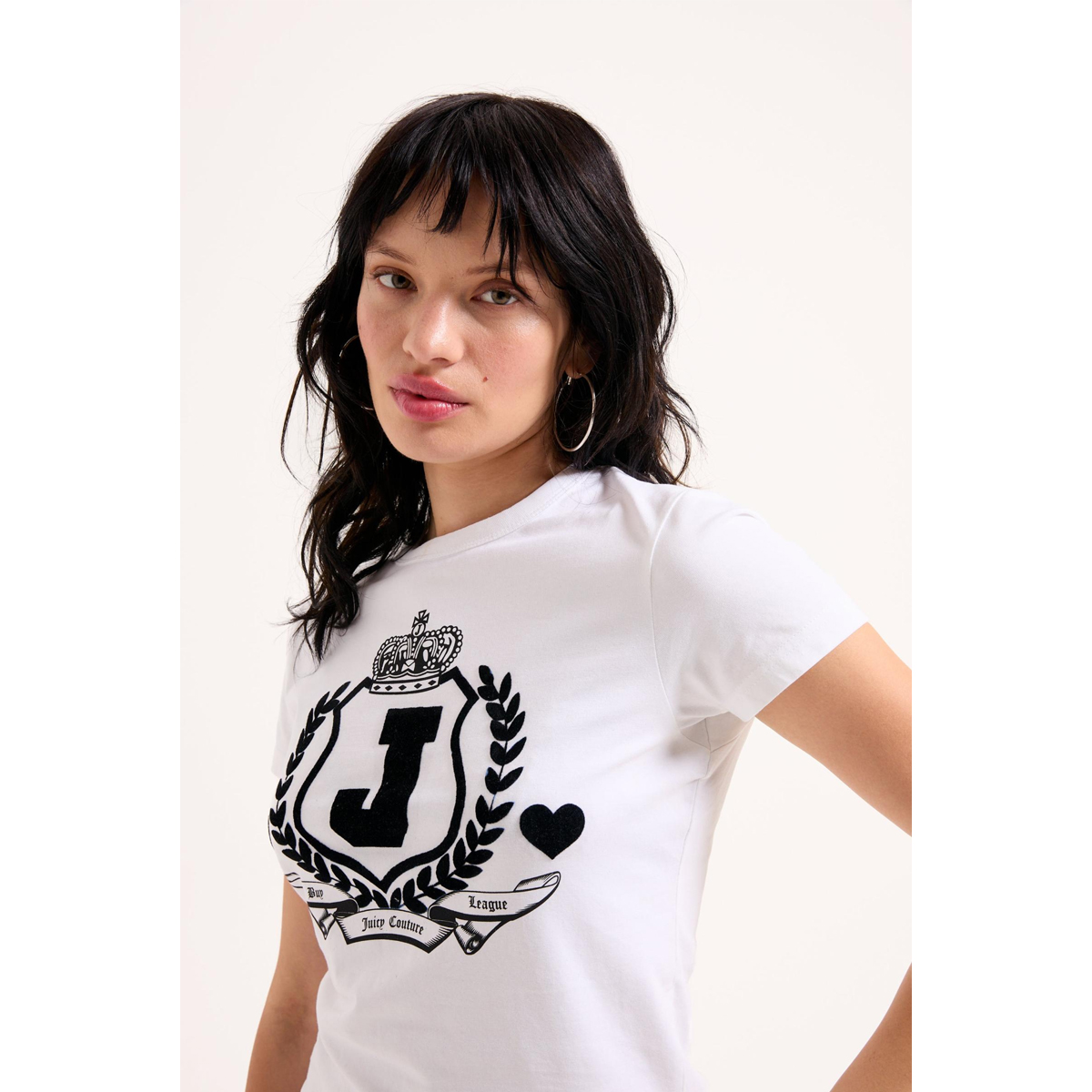 JUICY COUTURE Flocked Crest Fitted Tshirt Γυναικείο T-Shirt - 2