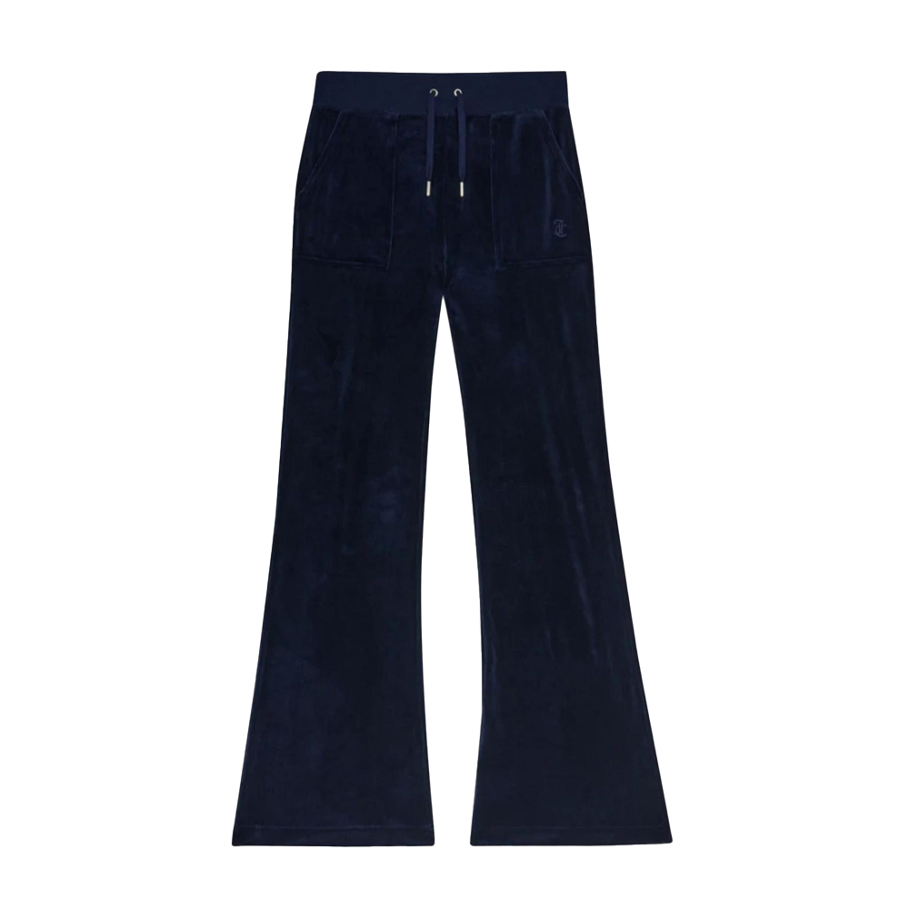 JUICY COUTURE Classic Velour Layla Low Rise Track Pant Γυναικεία Βελούδινη Φόρμα - Μπλε