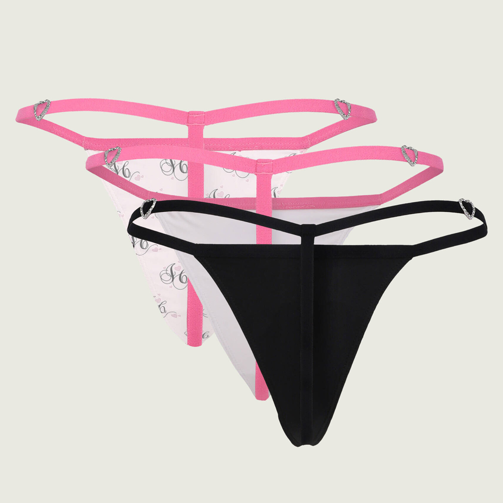 JUICY COUTURE Microfibre T-bar Thongs 3 Pack Σετ 3 Γυναικεία Εσώρουχα - 2