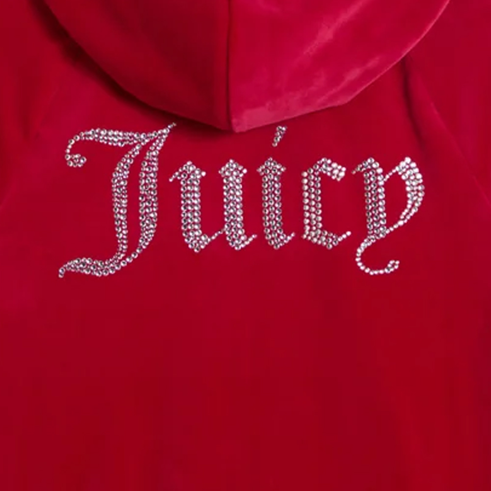 JUICY COUTURE Madison Classic Velour Hoodie With Juicy Logo Γυναικεία Βελούδινη Ζακέτα με κουκούλα - 3
