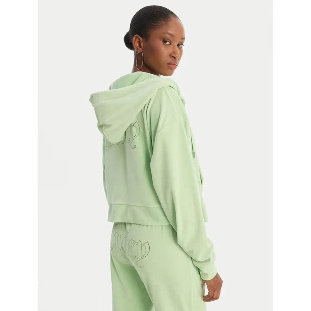 JUICY COUTURE Iccle Outline Cropped Hoodie Γυναικεία Βελούδινη Ζακέτα με κουκούλα - 2