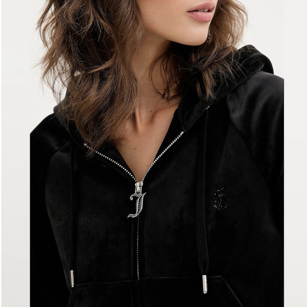 JUICY COUTURE Classic Velour Madison Outline Hoodie Γυναικεία Βελούδινη Ζακέτα με κουκούλα - 5