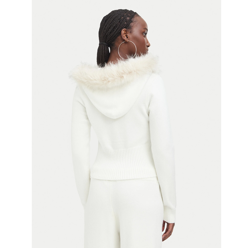 JUICY COUTURE Knit Fitted Hoodie With Fur Trim Detail  Γυναικεία Πλεκτή Ζακέτα με κουκούλα  - 2