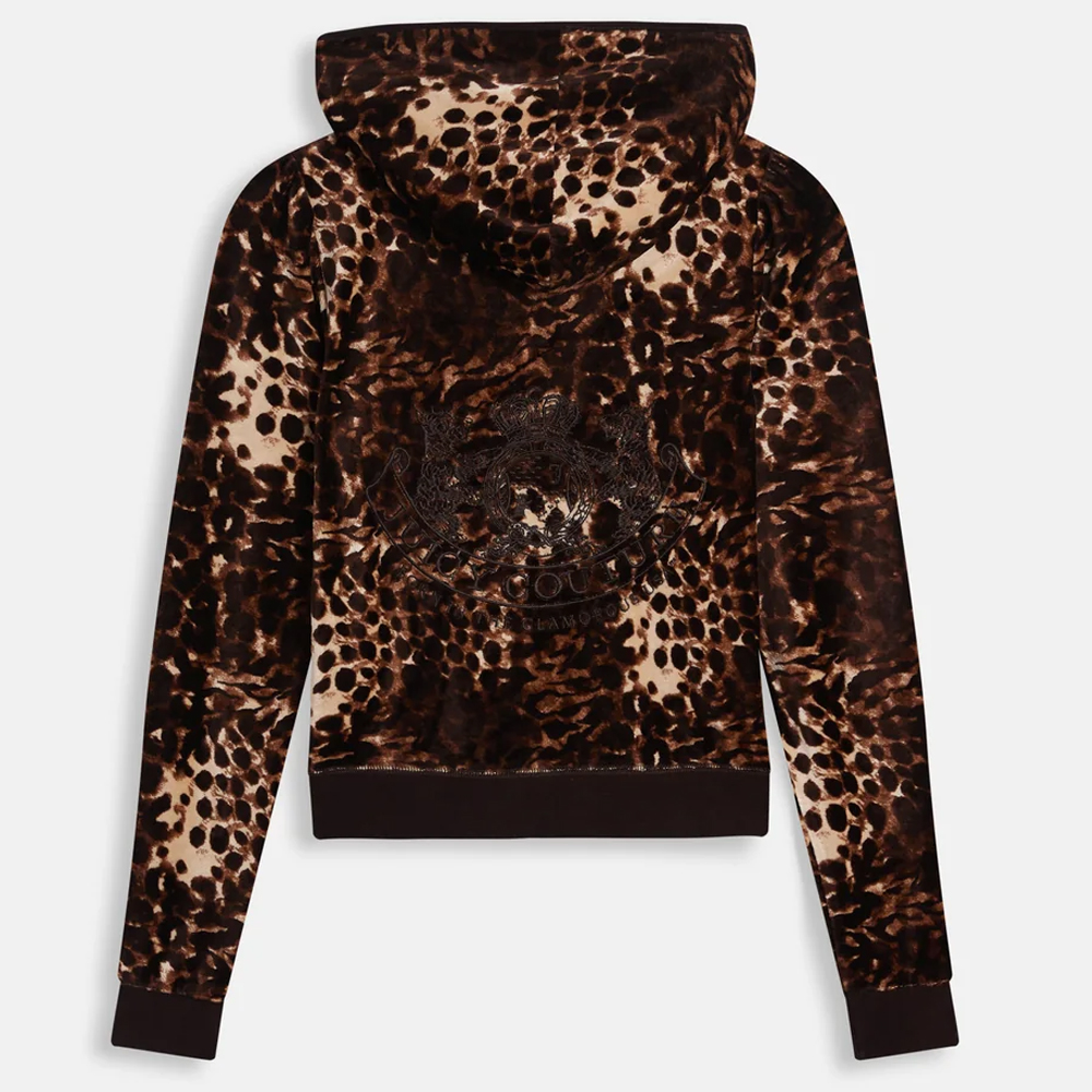 JUICY COUTURE Bamboo Velour Animal Fitted Hoodie Γυναικεία Βελούδινη Ζακέτα με κουκούλα - 2