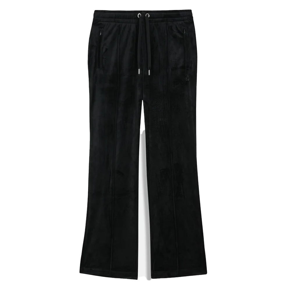 JUICY COUTURE Classic Velour Tina Outline Track Pant  With Diamante Branding Γυναικείο Βελούδινο Παντελόνι Φόρμας - Μαύρο