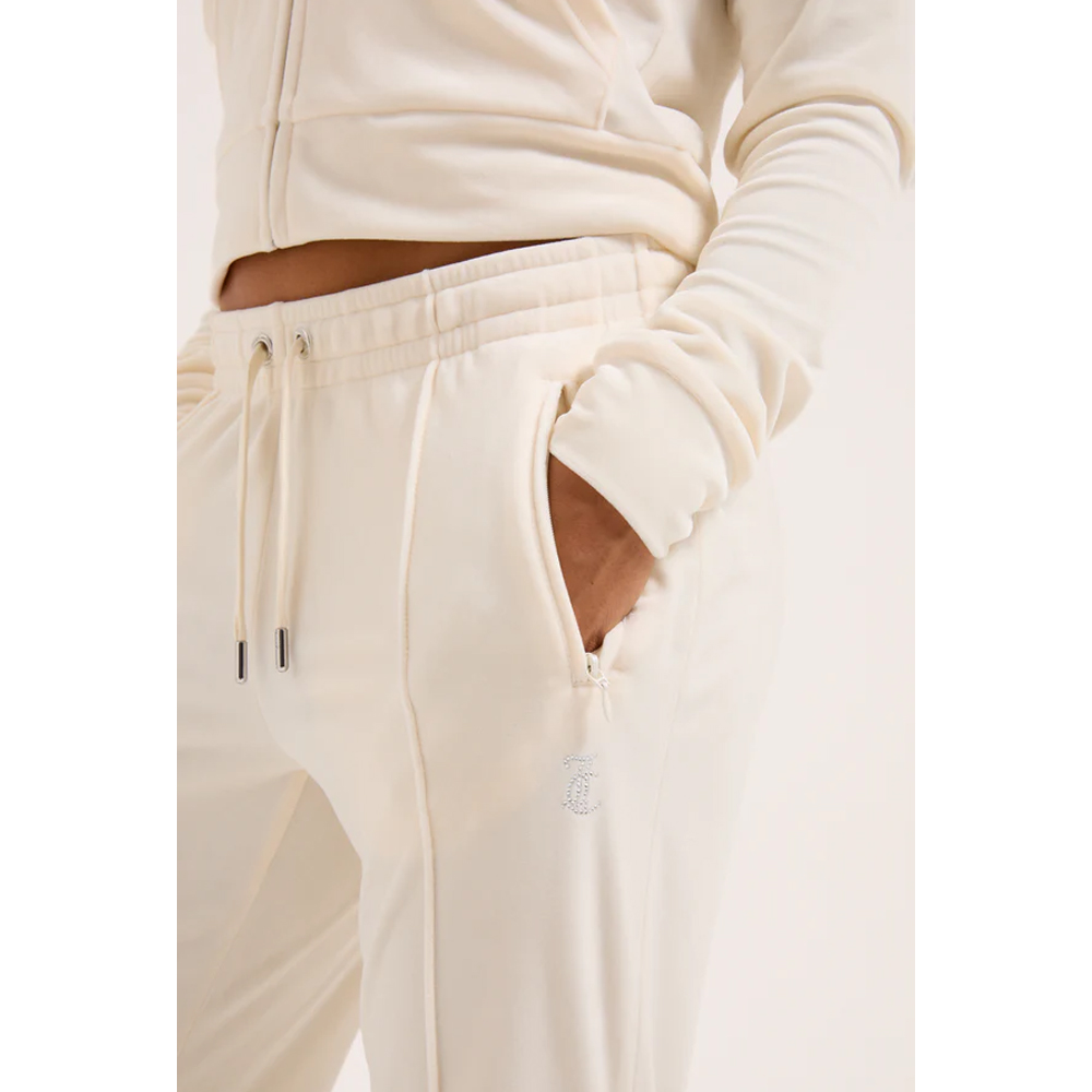 JUICY COUTURE Classic Velour Tina Outline Track Pant  With Diamante Branding Γυναικείο Βελούδινο Παντελόνι Φόρμας - 4