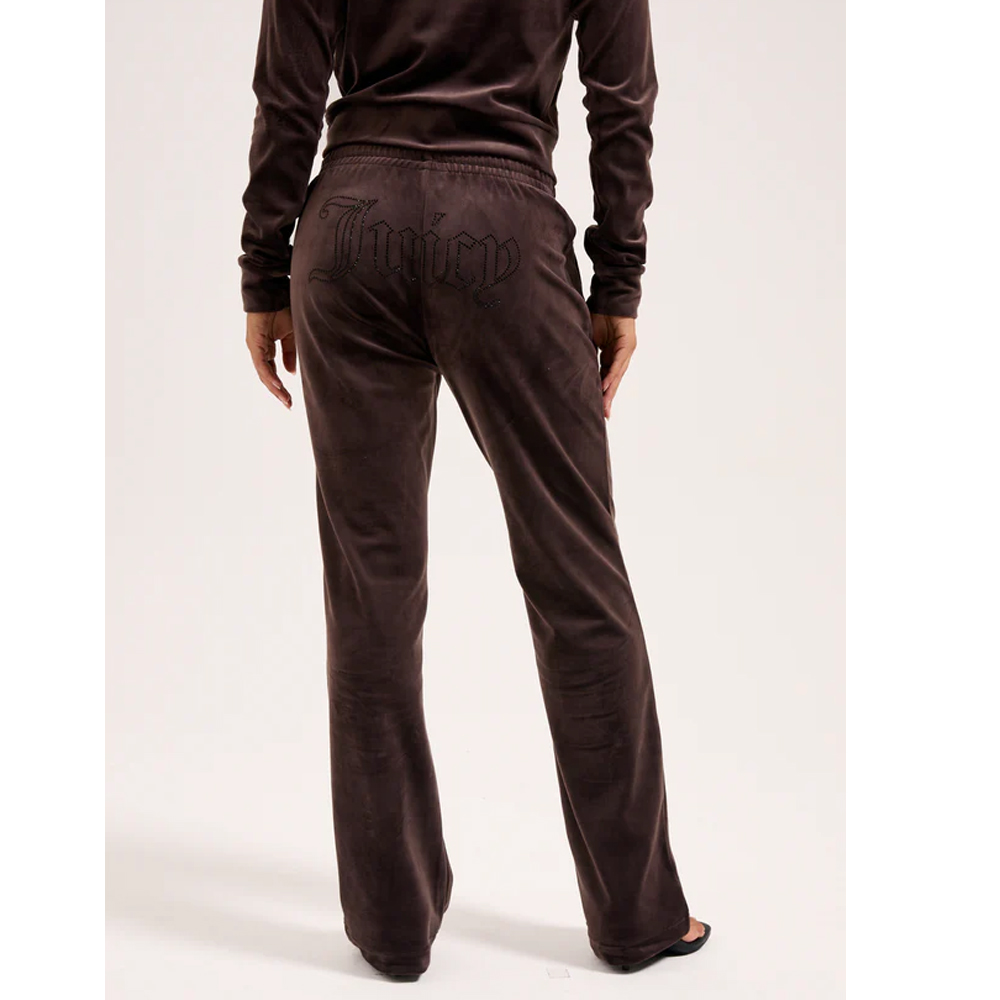 JUICY COUTURE Classic Velour Tina Outline Track Pant  With Diamante Branding Γυναικείο Βελούδινο Παντελόνι Φόρμας - 4