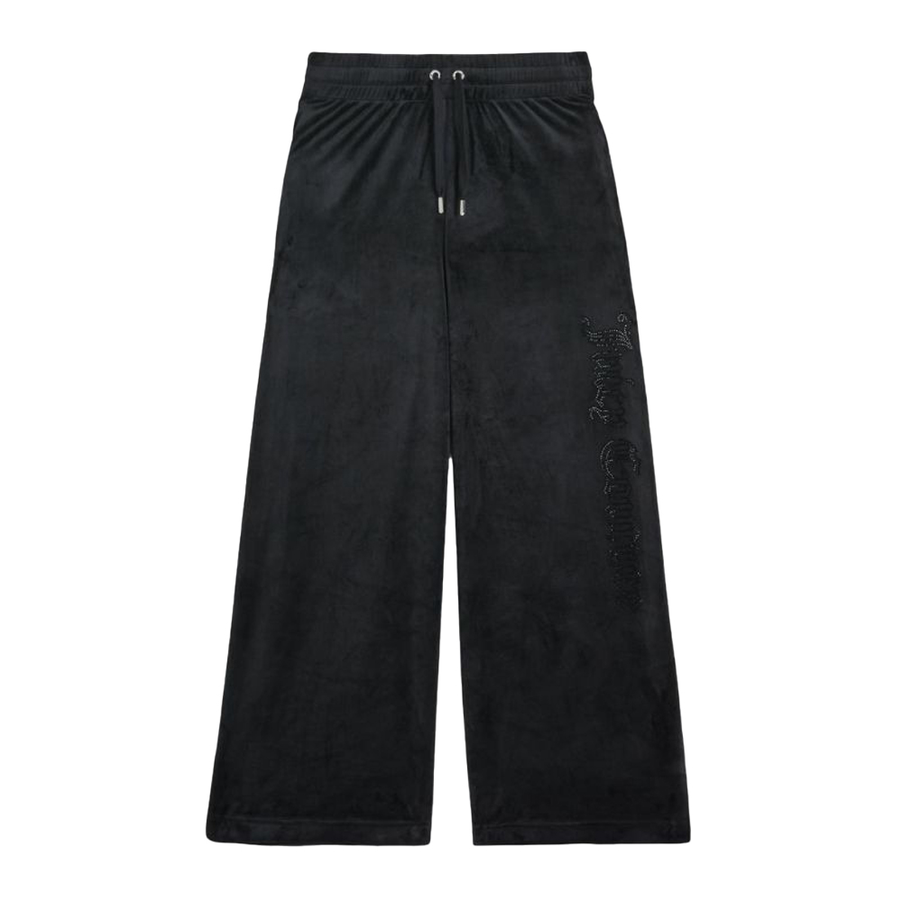 JUICY COUTURE Classic Velour Cheviot Cuffed Jogger Γυναικεία Βελούδινη Φόρμα - Μαύρο