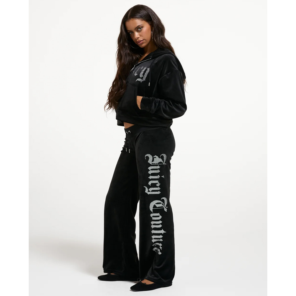 JUICY COUTURE Classic Velour Ultra Low Rise Straight Leg Trackpant Γυναικείο Βελούδινο Παντελόνι Φόρμας - 3