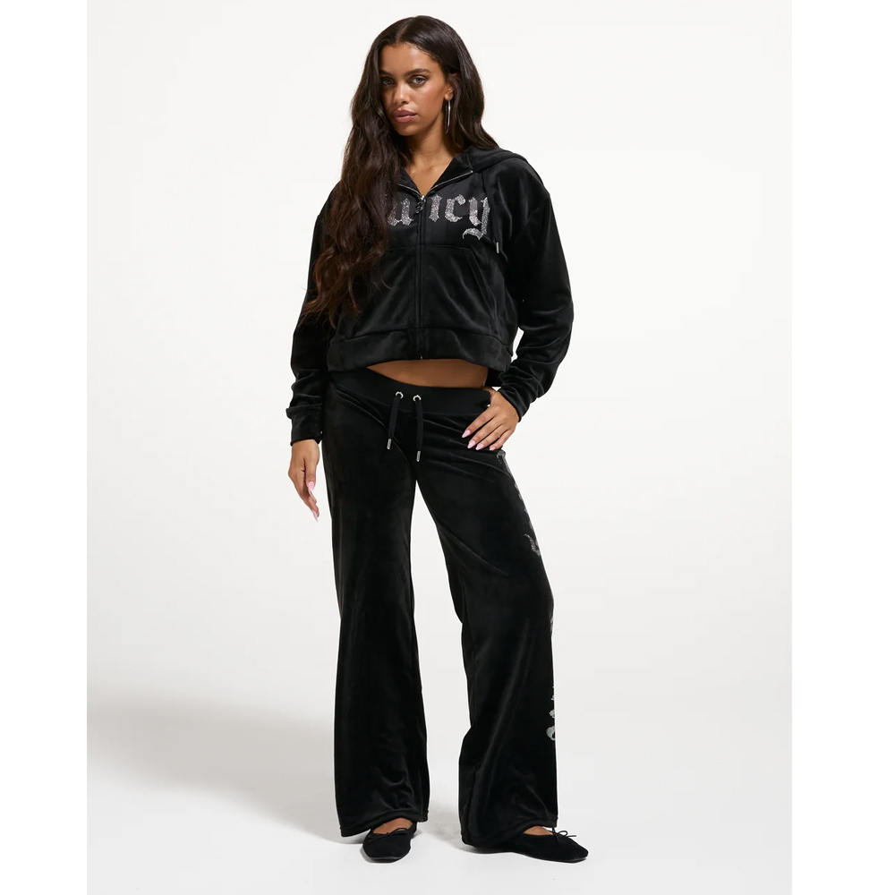 JUICY COUTURE Classic Velour Ultra Low Rise Straight Leg Trackpant Γυναικείο Βελούδινο Παντελόνι Φόρμας - 4