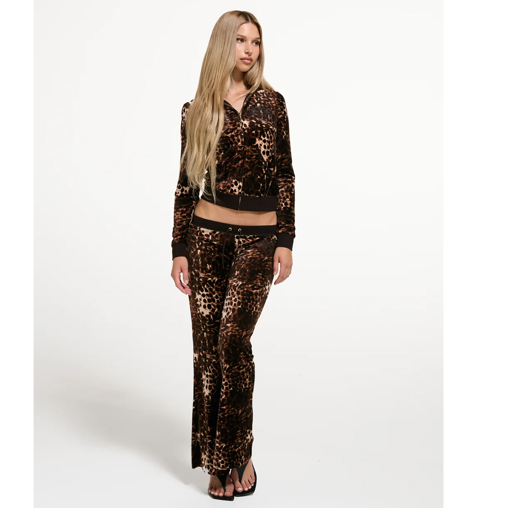 JUICY COUTURE Bamboo Velour Animal Ultra Low Rise Trackpant Γυναικείο Βελούδινο Παντελόνι Φόρμας - 2