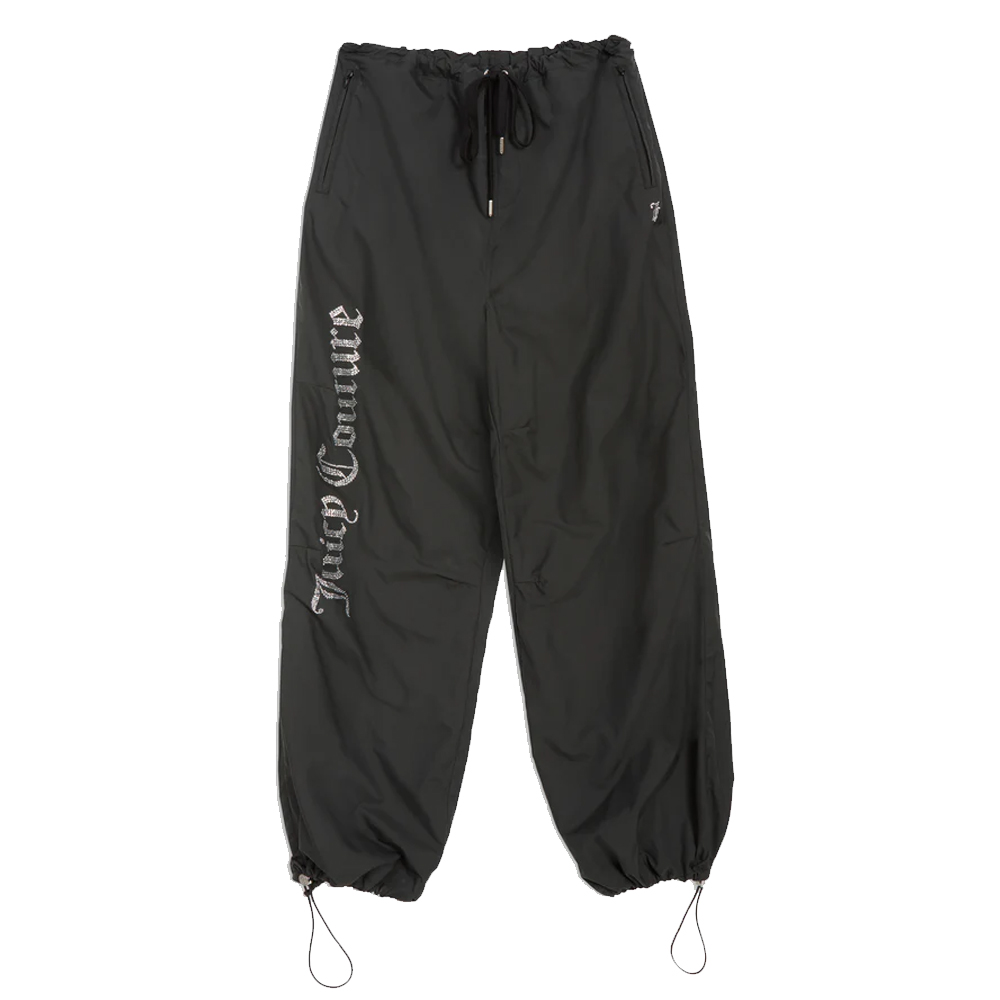 JUICY COUTURE Ayla Juicy Leg Logo Parachute Pants Γυναικείο Παντελόνι - Μαύρο