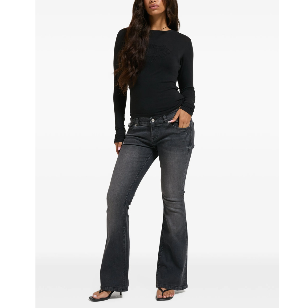 JUICY COUTURE Sheer Jersey T-shirt Γυναικεία Μπλούζα Μακρυμάνικη - 3