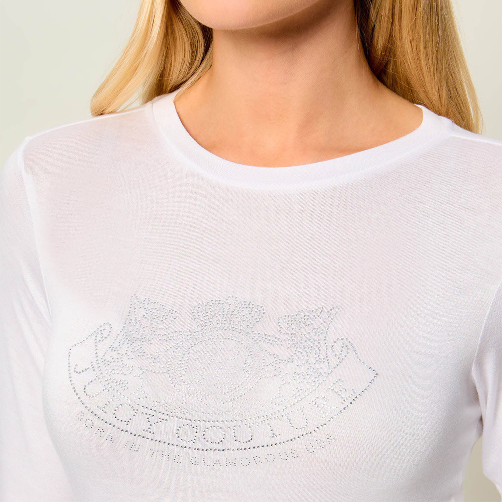 JUICY COUTURE Sheer Jersey T-shirt Γυναικεία Μπλούζα Μακρυμάνικη - 3