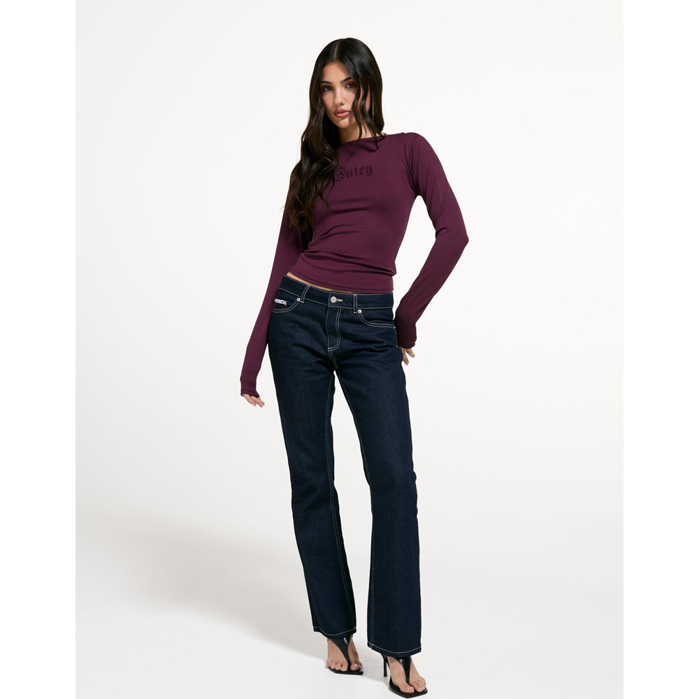JUICY COUTURE Winetasting Boat Neck Long Sleeve T-shirt  Γυναικεία Μπλούζα Μακρυμάνικη - 4