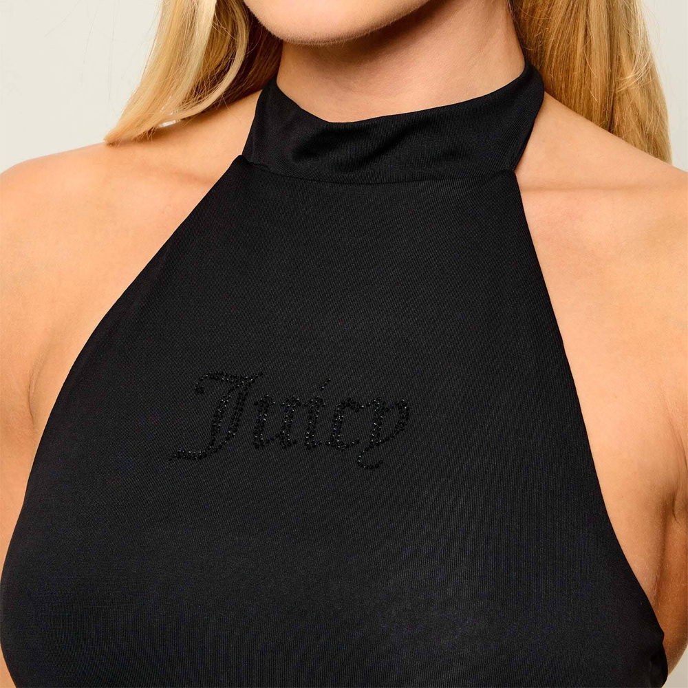 JUICY COUTURE Cupro Jersey Tie Neck Top Γυναικεία Αμάνικη Μπλούζα - 3