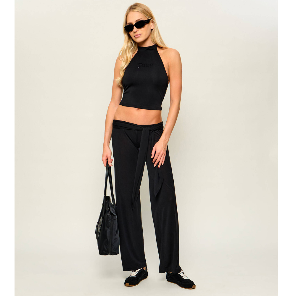 JUICY COUTURE Cupro Jersey Tie Neck Top Γυναικεία Αμάνικη Μπλούζα - 4